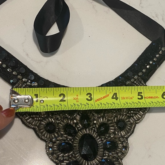 Statement Bib Necklace Silver Black Classic Glam Festival Jewelry OS - Picture 7 of 12